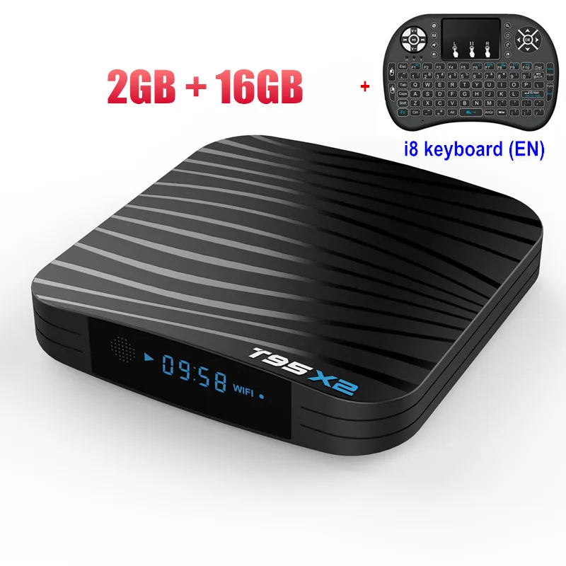T95X2 Android 8.1 Amlogic S905X2 Quad Core TV BOX 2G 16G 4G 32G 2.4G WIFI USB3.0