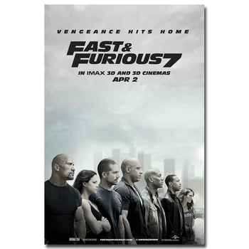 

Fast and Furious 7 Art Silk Fabric Poster Print 13x20 24x36 inch Paul Walker Movie Picture for Living Room Wall Decoration 001