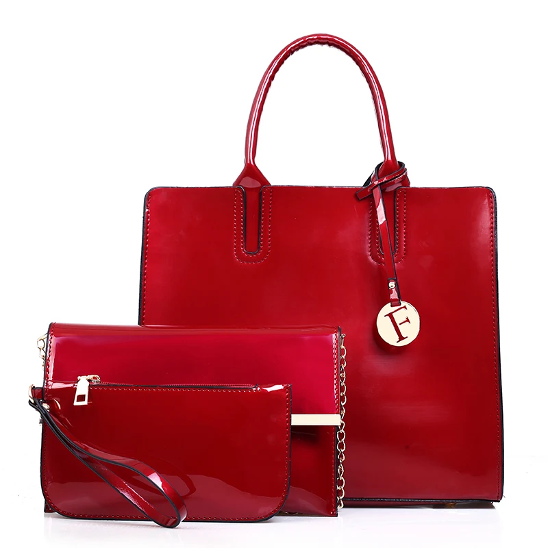 

Baellerry Latest 3pcs/Set Ladies Pu Leather Shoulder Bag Famous Brand Logo Handbags Fashion Women Black Hand Bags