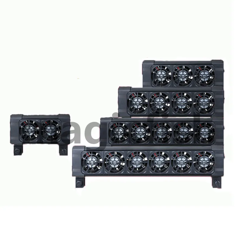 

Aquarium Cooling Fan 2/3/4/5/6 Fans Fish Tank Cold Wind Chiller Wind DC12V Marine Temperature controller 90 Rotating Mounter