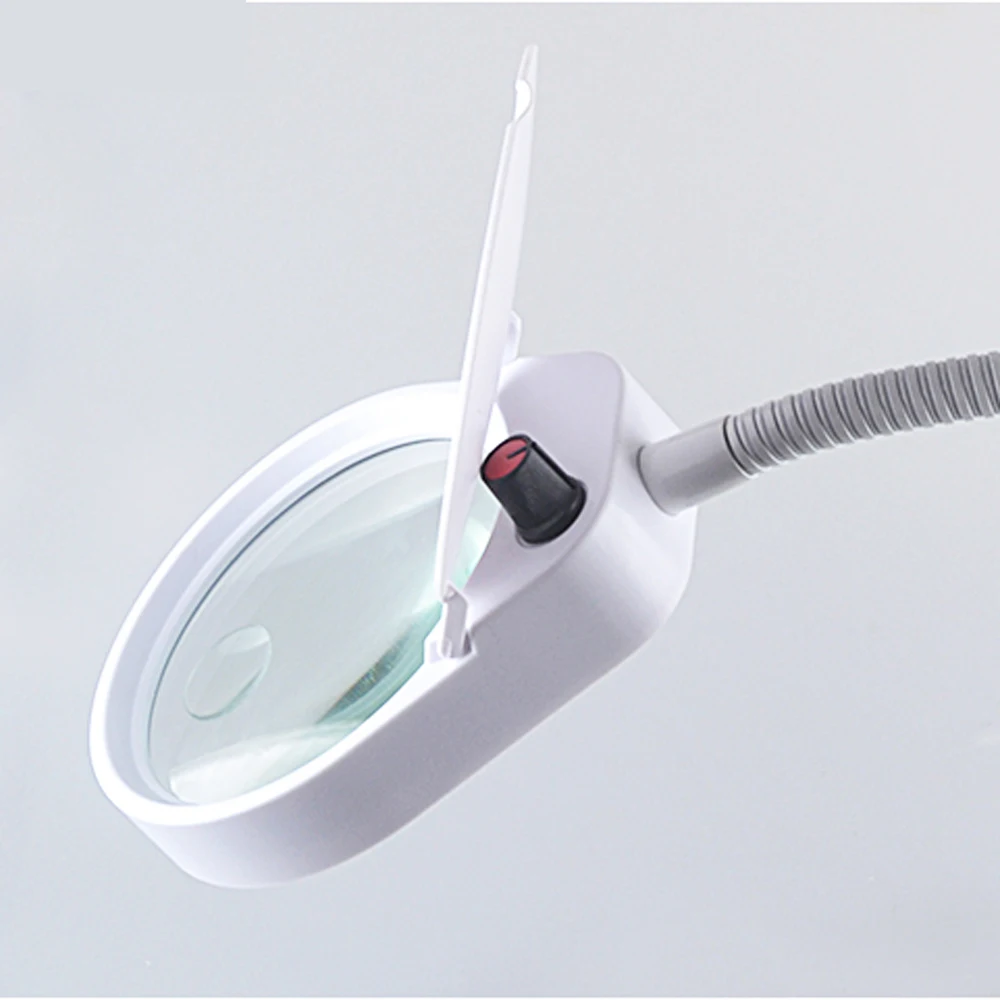  3X 100mm 10X 20mm multifunction clip-on desk Illuminating Magnifier reading led lamp - 33009105718