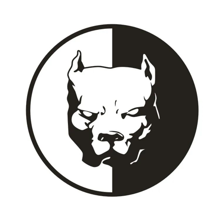 

14*14cm Creative Car Body Decoration Stickers Black White Car Stickers Pitbull Super Hero Dog Glue Sticker Reflective