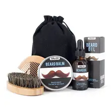 5 шт./компл. средства ухода за бородой набор для мужчин Усы Крем борода масло комплект с усами сумка для хранения Расческа Щетка