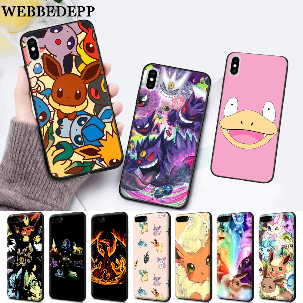 Мультяшные Покемоны eevee pika силиконовый мягкий чехол для iPhone 5 SE 5S 6 6S Plus 7 8 11 Pro X XS Max XR