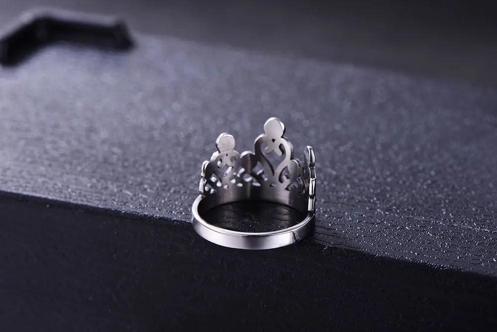 WAWFROK нержавеющая сталь Королева Корона Кольца для женщин помолвка обручальное свадебное кольцо anillos mujer женское кольцо ювелирные изделия