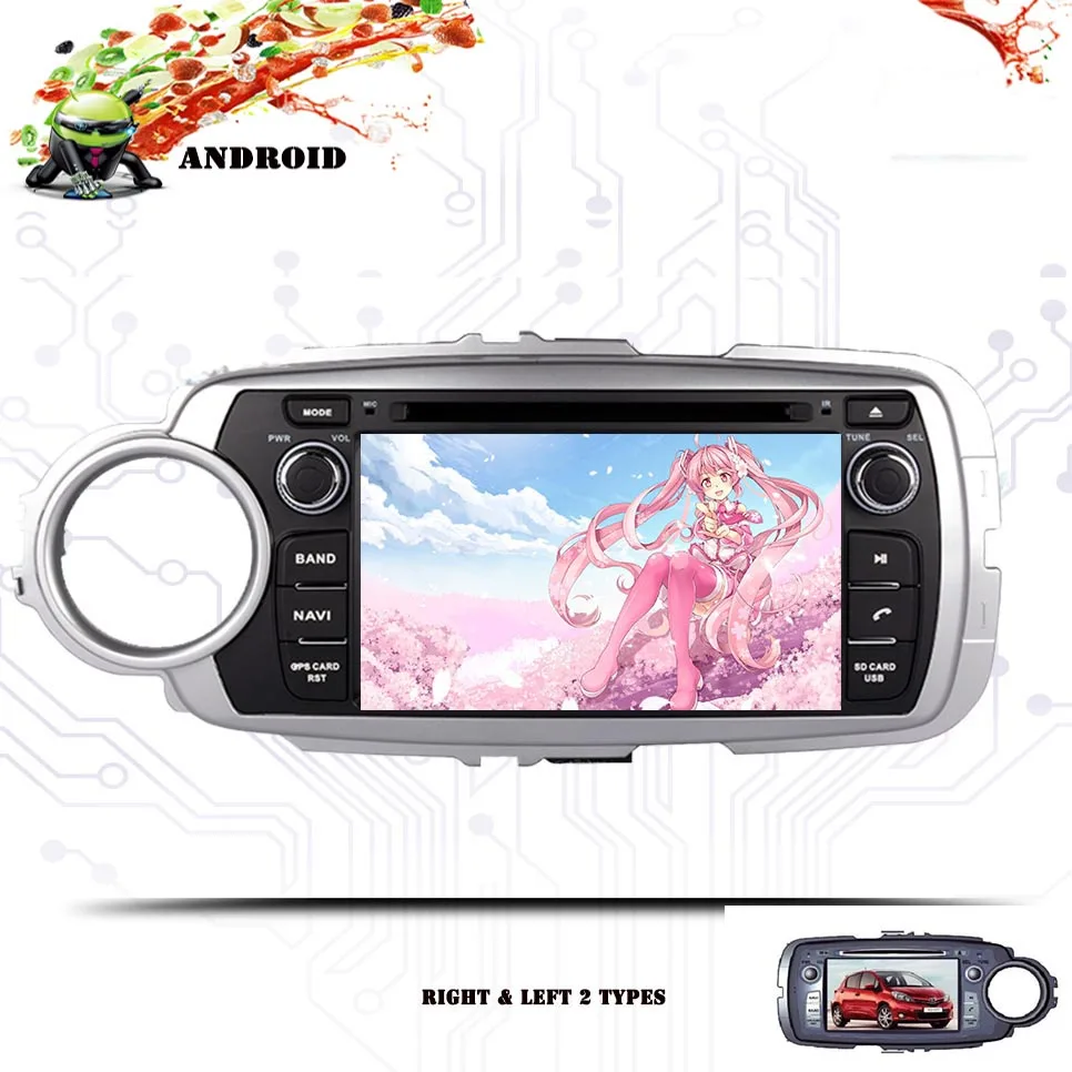 Top 7" IPS Android 9.0 Car DVD Stereo 2 Din Auto Radio For Toyota Yaris 2012-2018 GPS Navigation 8 Core 4GB RAM Tape Recorder Camera 2