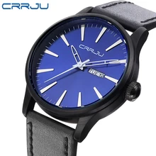 CRRJU 2016 Mens Watches Top Brand Luxury Men’s Quartz Watch Waterproof Sport Military Watches Men Leather Relogio Masculino