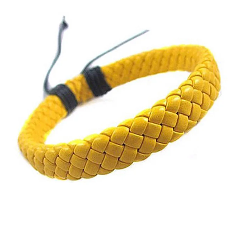 Fashion Mens Womens Braided Faux Leather Bracelet Wristband Unisex Gifts