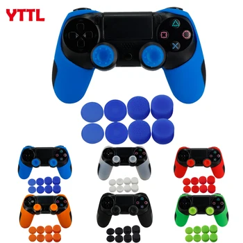 

YTTL 10sets Game Soft Silicone Rubber Case Cover For PS4 /PS4 PRO/SLIM Silicone Thicker Half Skin Cover for PS4 Controller Set