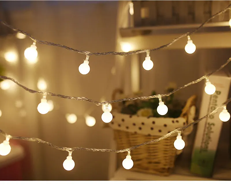 10 м/100 ламповый шар, светодиодный струнный светильник, многоцветный, 110 В, 220 В, сказочный светильник на цепочке, для дома, свадьбы, сада, Рождества, декоративная полосная лампа