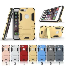50 шт./лот гибридный 2 в 1 Жесткий PC+ TPU чехол для телефона iPhone 6 6 г 7 7 г плюс с подставкой гибкой Панцири