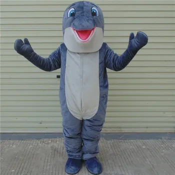 

Dolphin Mascot Costumes Blue Fish Costumes Adults Christmas Halloween Outfit Fancy Dress Suit