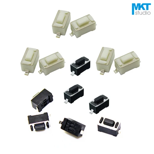 100 шт. черный белый SMD 2 Pins оснастка Микро Кнопка мгновенный переключатель 3*6*4 3/4 5/5