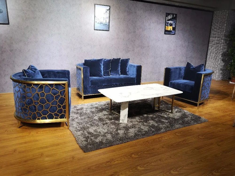 2018 YG Furniture Luxury High Quality Golden Steel Sofa Set