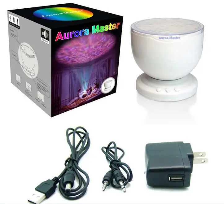 LED Aurora Master Projector with MP3 Speaker USB Ocean Wave Lamp