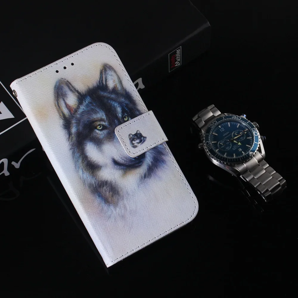Кожаный чехол для huawei Honor 8X откидной Чехол с 3D кошкой и деревом кошелек