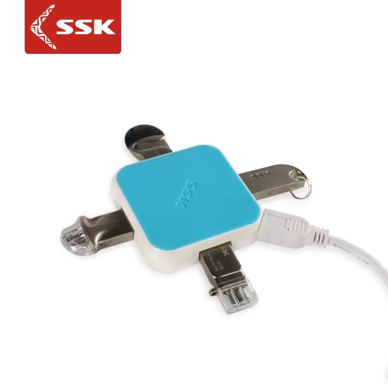 SSK, цветной Расширенный концентратор USB2.0 с 4 портами usb, быстрая скорость 480 Мбит/с для настольного ноутбука, поддерживающий play and plug Hub