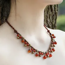 Фиолетовый, желтый, зеленый халцедон, красный оникс, бусы с кисточкой, колье, этническое женское ожерелье, богемное ожерелье ручной работы, новинка 0509