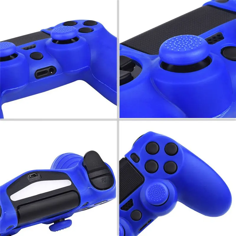 Yoteen Мягкая силиконовая кожа для sony PS4 резиновый чехол Dualshock 4 игровой контроллер Крышка Thumbstick Caps