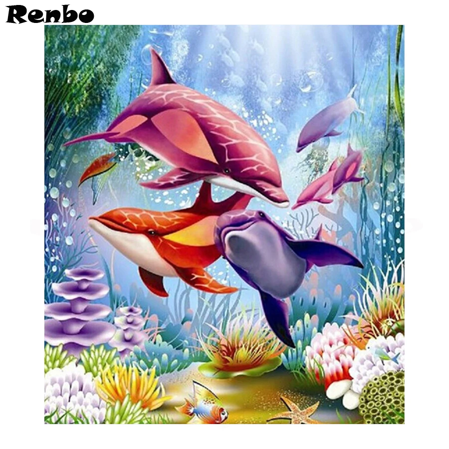 

Full Square Drill Diamond Mosaic cartoon whale 5D DIY Embroidery Diamond Painting Animals Picture Of Rhinestone Home Decoration