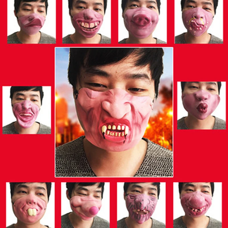 

New Arrival 1pc/lot Funny&Scary Of Half Face Clown Latex Masks For DIY Cosplay Halloween Party Decoration Supplies