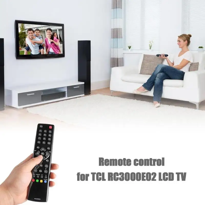 Смарт ТВ пульт дистанционного управления Замена для TCL RC3000E02 светодиодный ЖК-телевизор Черный