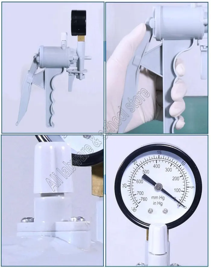 1 шт. лабораторный ручной вакуумный насос, фильтрующий блок, насос может быть оснащен 1000 мл растворителем, песочным сердечником, фильтрующий блок