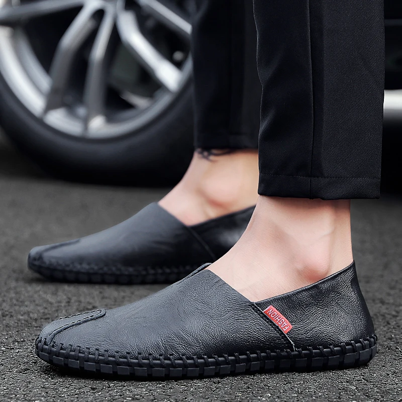 Appartements Chaussures 5 Slip Doux Mocassins Taille brown Mode dark blue Conduite Bateau Grande Respirant 38 Lumière white Casual Brown Hommes 50 Couleur on Black Nouvelle ikXlZTwOPu