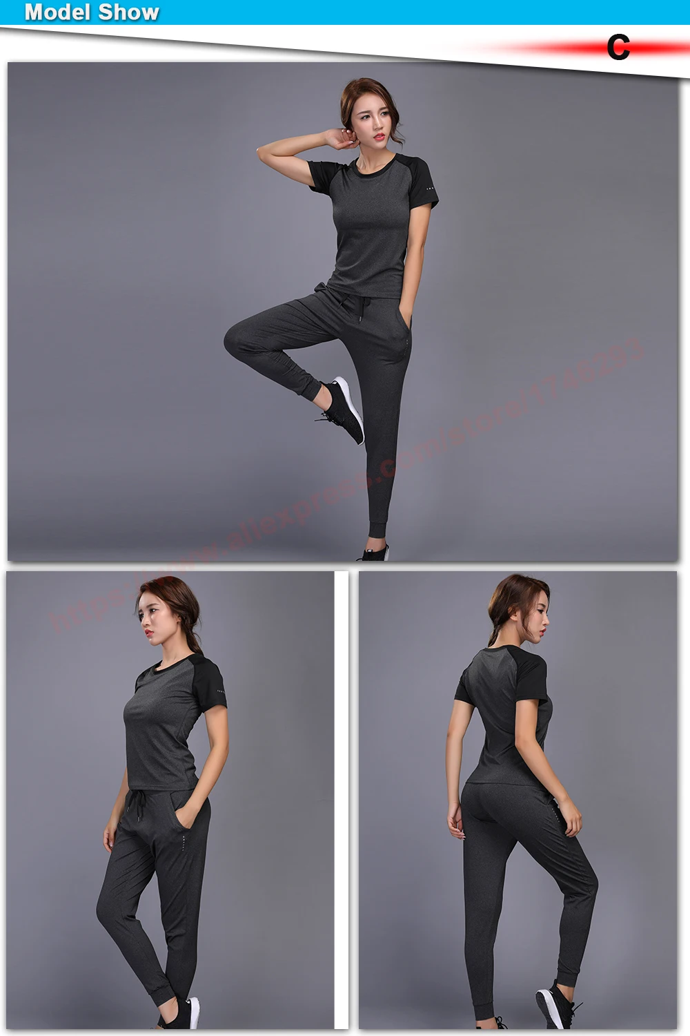 Спортивный комплект для йоги, Быстросохнущий женский спортивный костюм, футболка+ штаны, компрессионный, для бега, фитнеса, тренировки, спортивная одежда, комплект из двух предметов