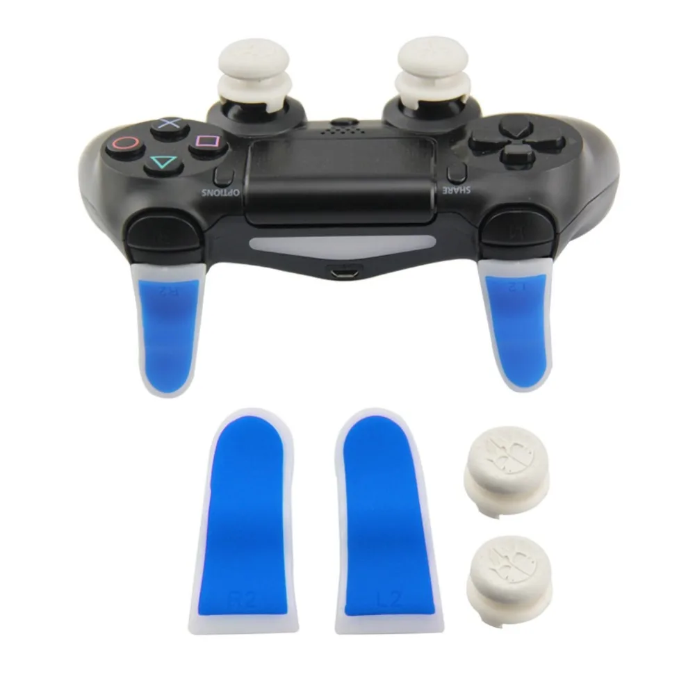 4 шт. L2 R2 триггер расширители кнопки Thumbstick комплект колпачков для PS4 контроллер геймпад аксессуар силиконовый Thumb Stick