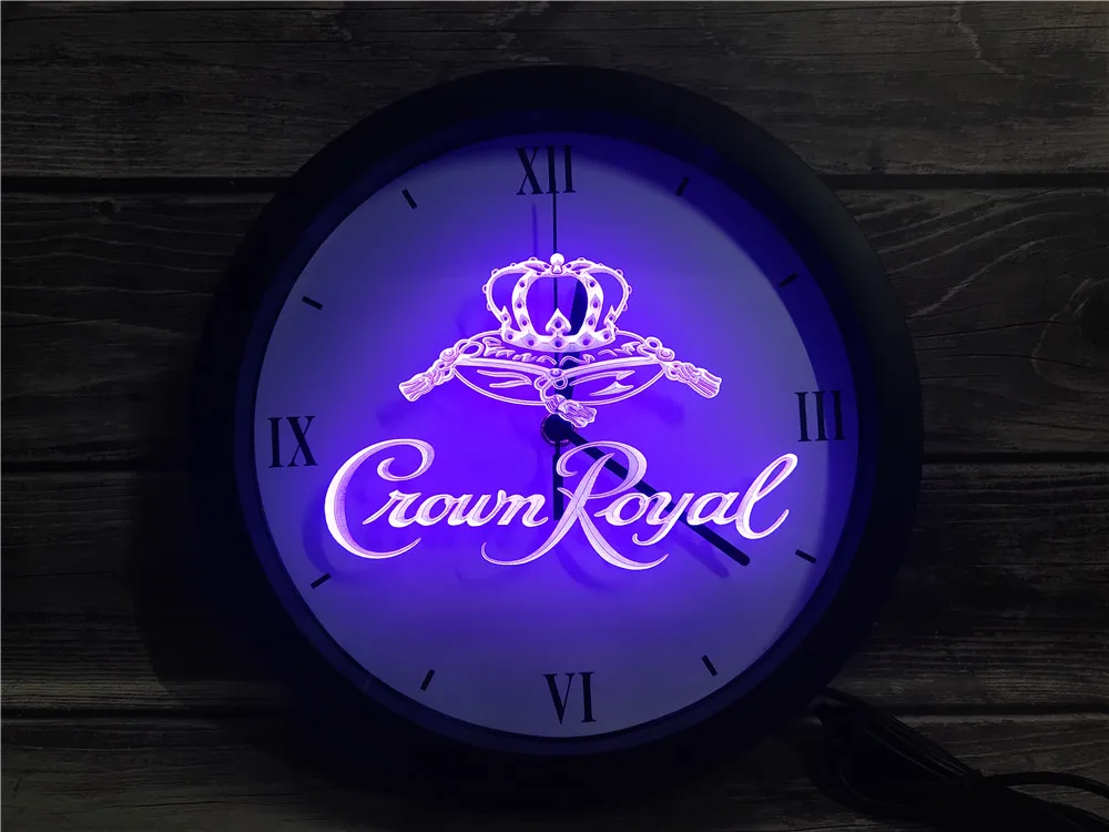 

0E104 Crown Royal Derby Whiskey APP RGB 5050 LED Neon Light Signs Wall Clock