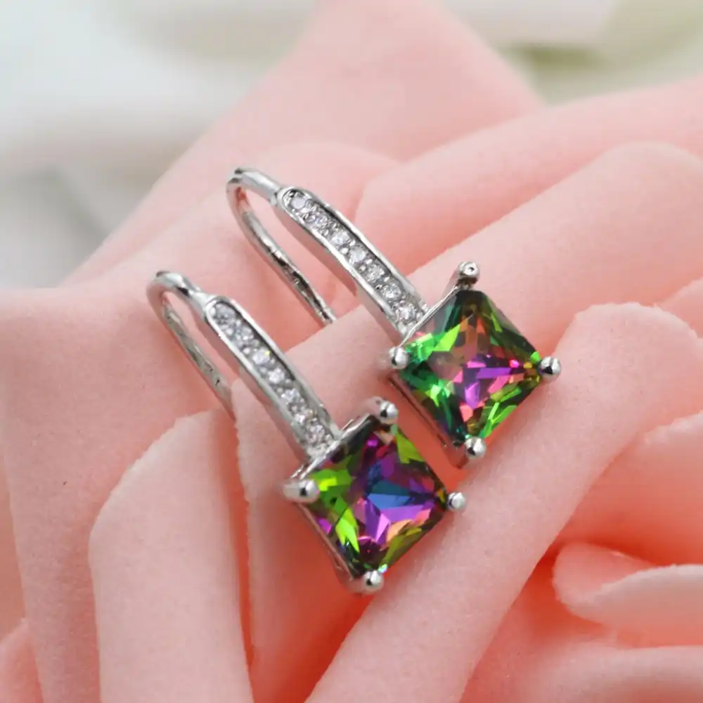 Женский деньги декор циркон серебряные серьги кольцо Женщины Серьги 7 цветов хрустальные серьги характер Шарм Серьги