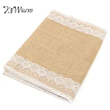 KiWarm модная кружевная скатерть из натуральной мешковины, деревенская ткань для украшения дома, свадьбы, вечеринки, сделай сам, материал 30,5*176 см