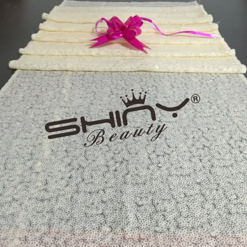 

ShinyBeauty Ivory Sequin Table Runner 12x72in Wholesale Sequin Fabric Aisle Runner for wedding Party Decoration
