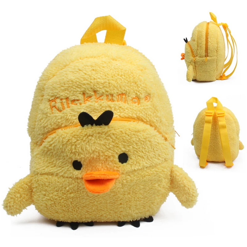 

Plush Backpacks Cartoon Kids School Bags Toys Yellow Chick Cute Animal Lovely Kindergarten Children Storage Box Doll