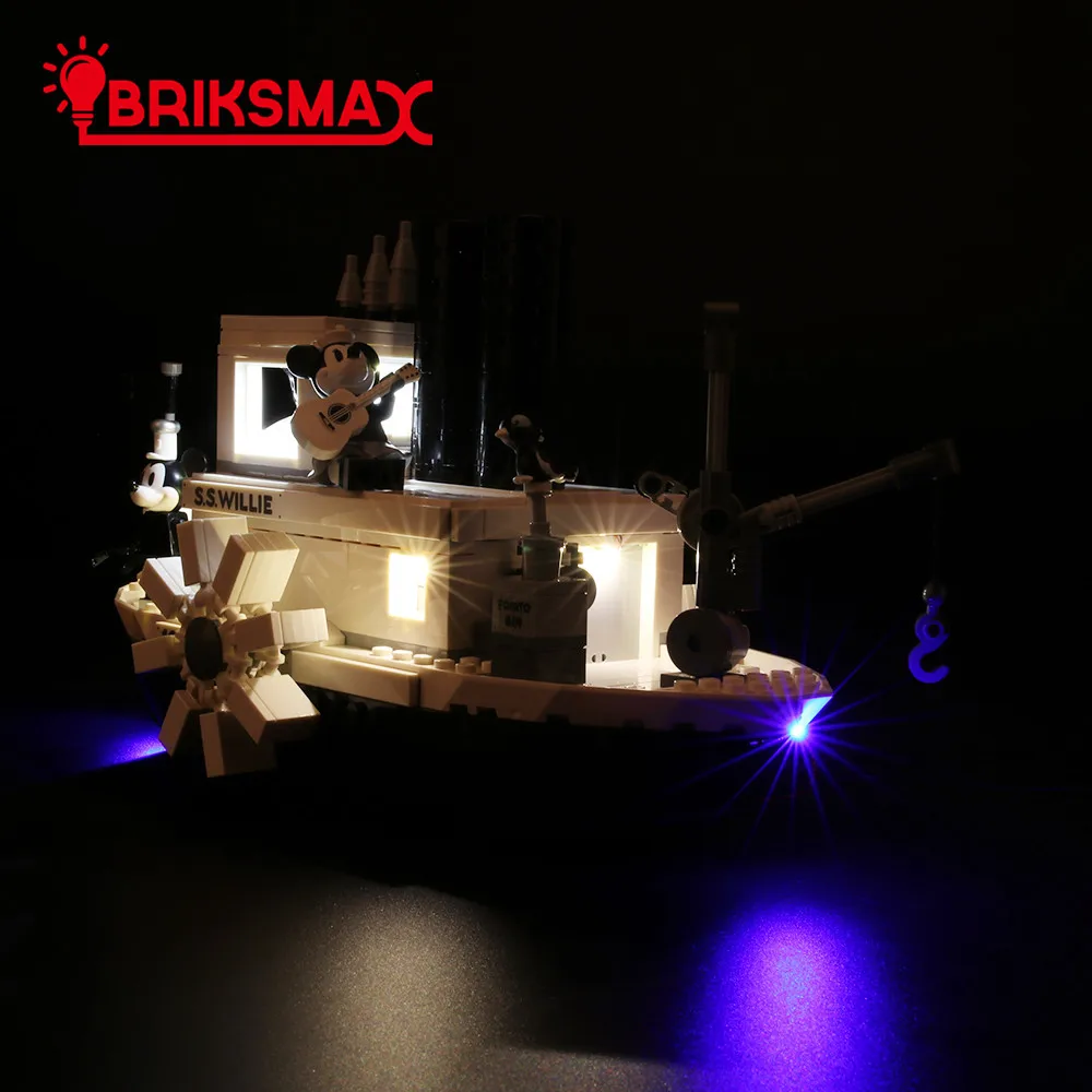 BriksMax Led Light Up Комплект для идей Steamboat Willie строительные блоки, совместимые с 21317(не включает модель