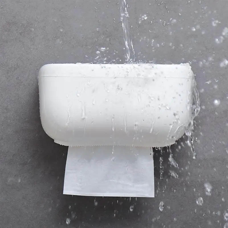 Многофункциональный держатель туалетной бумаги самоклеющаяся без сверления коробка ткани полка для хранения различных вещей для ванной комнаты(белый