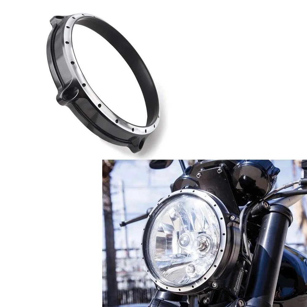 

7" Headlight Headlamp Bezel Trim Ring Cover For 2014-2017 BMW R Nine T Scrambler 2013 2014 2015 2016 7" Lamp Bezel Trim Ring