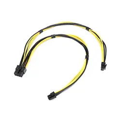 18AWG Dual Mini 8 Pin To 6 Pin Male PCI-E кабель питания для видеокарты