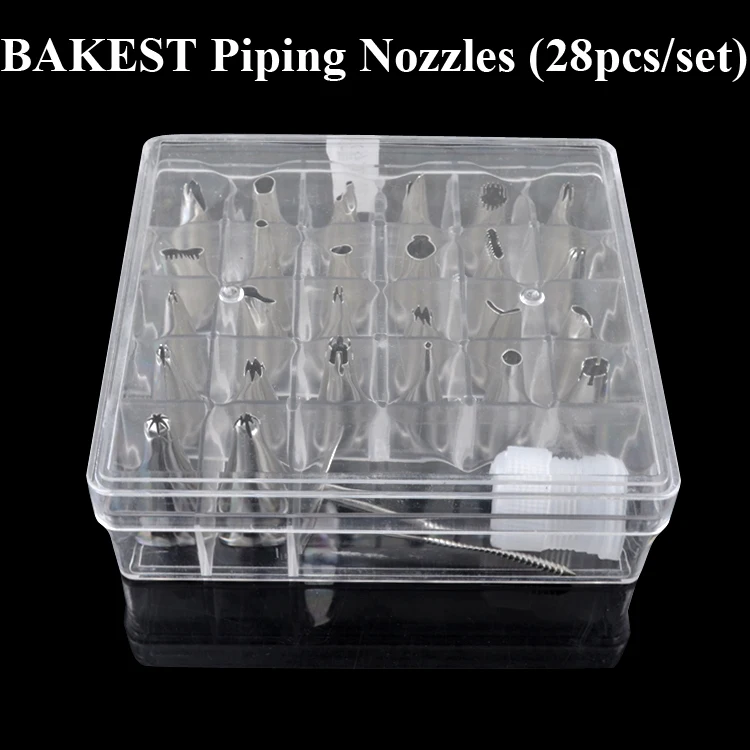 

BAKEST 28pcs per set Cake Decorating Nozzles Wtih Converter Patry Piping Tools