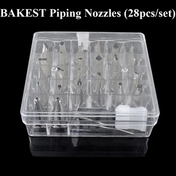 

BAKEST 28pcs per set Cake Decorating Nozzles Wtih Converter Patry Piping Tools