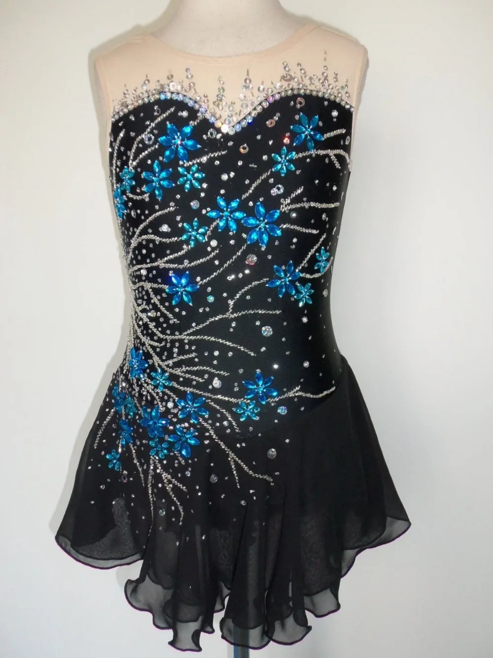 Custom Adult Figure Ice Skating Dresses With Spandex Graceful New Brand Figure Skating Dress For Competition 