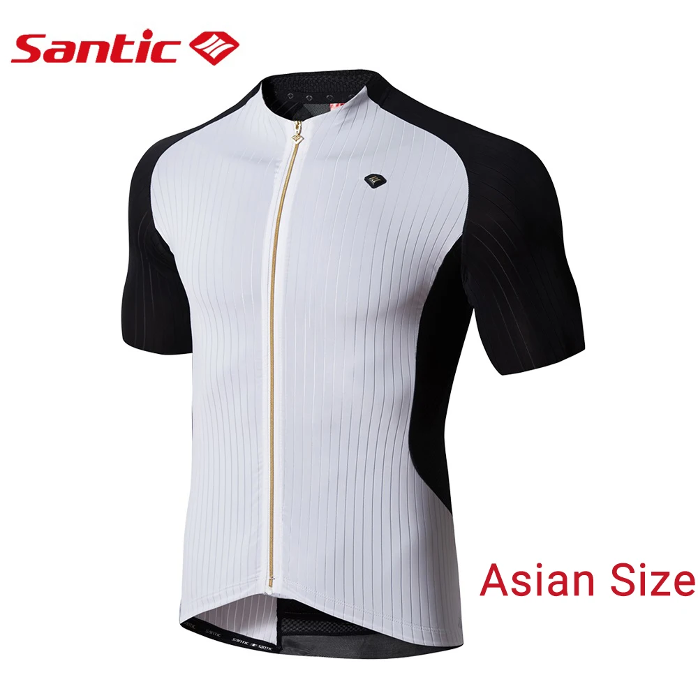 M7C02101 Asian Size Santic для мужчин Велоспорт Джерси Экстремальный Fit Pro команда гоночный мотоцикл короткий рукав Велоспорт MTB Джерси бесшовные манжеты Противоскользящий подол - Цвет: M7C02101 Asian Size
