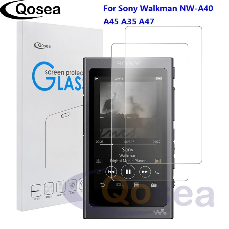 Qosea(2 упаковки) для sony Walkman NW-A40 защита экрана 9H Ультра прозрачная для sony NW-A45 A35 A47 MP3 защитное закаленное стекло