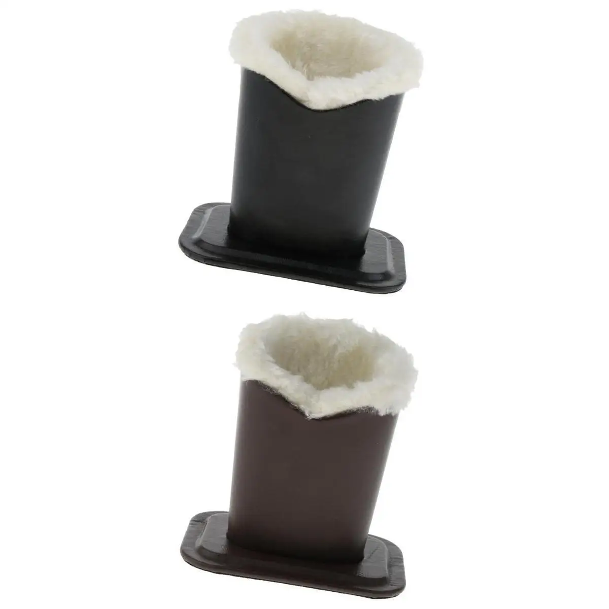 Pack of 2 Plush Lining PU Leather Eyeglasses Holder Stand Glasses Case Upright - Pen Holder Desk Organizer - Home Desk Decor