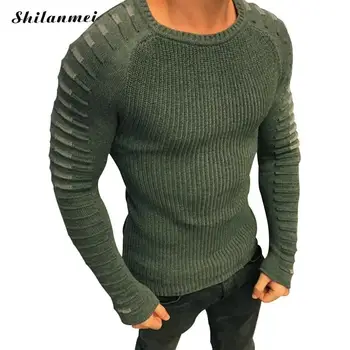 

Sweater Men Top 2018 New Arrival Casual Pullover Men Autumn O Neck Long Sleeve Knitted Brand Male Sweaters Plus Size 3xl Black