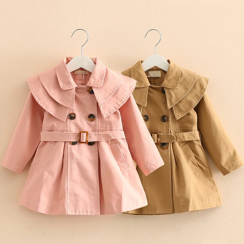 

New Designer 2017 Children's Girls Clothes Spring Girls Trench Coat Jacket Children Jacket Coat Baby Girls Jackets 1-6T F15