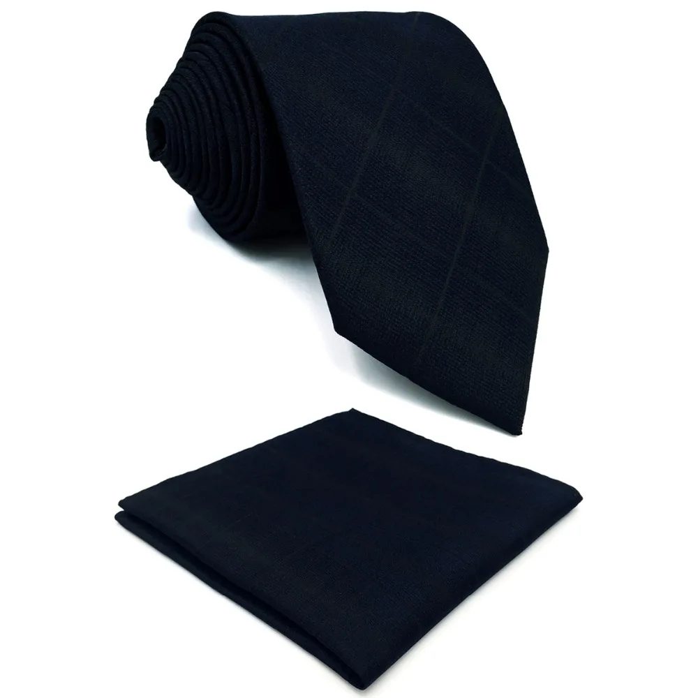 

E20 Solid Navy Checkes Ties for Men Silk Mens Ties Business for Suit