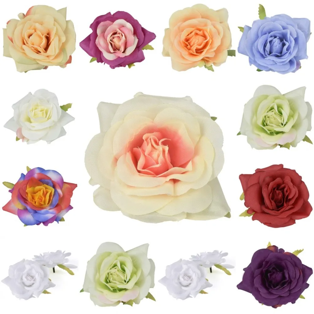 20pc*7cm Artificial Silk Flower Rose Heads Bulk For Kissing Ball Home Wedding Party Craft Decor