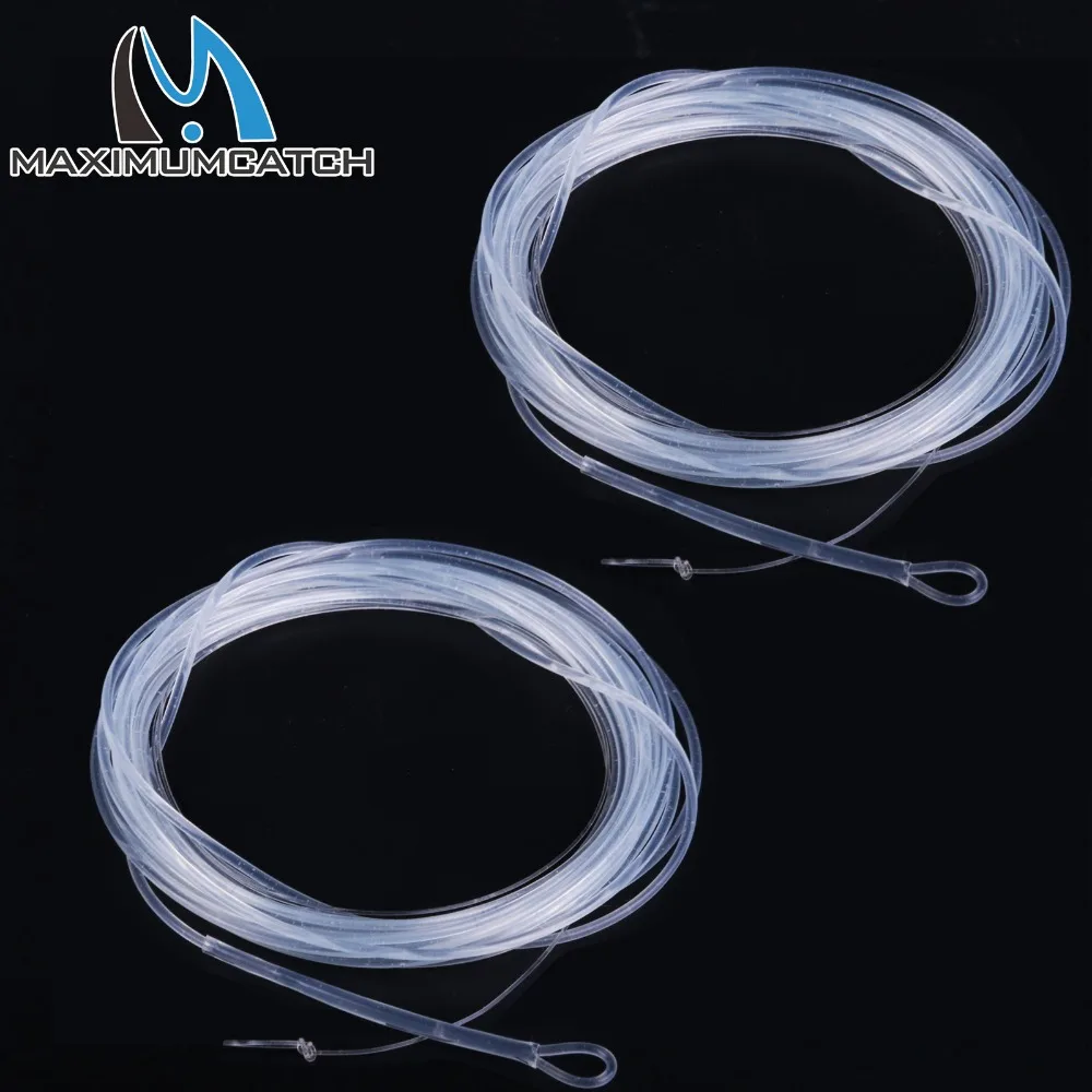 

Maximumcatch 2pcs 7ft-9ft Clear Color 12lb-20lb Fishing Poly Leader 1ips Floating/Intermiediate leader line.